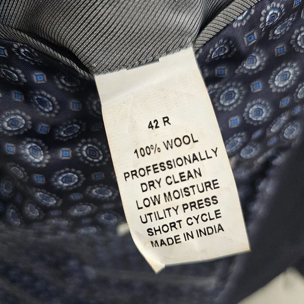 Jos. A. Bank 42R Navy Solid 2-Button Sport Coat Blazer Jacket T695